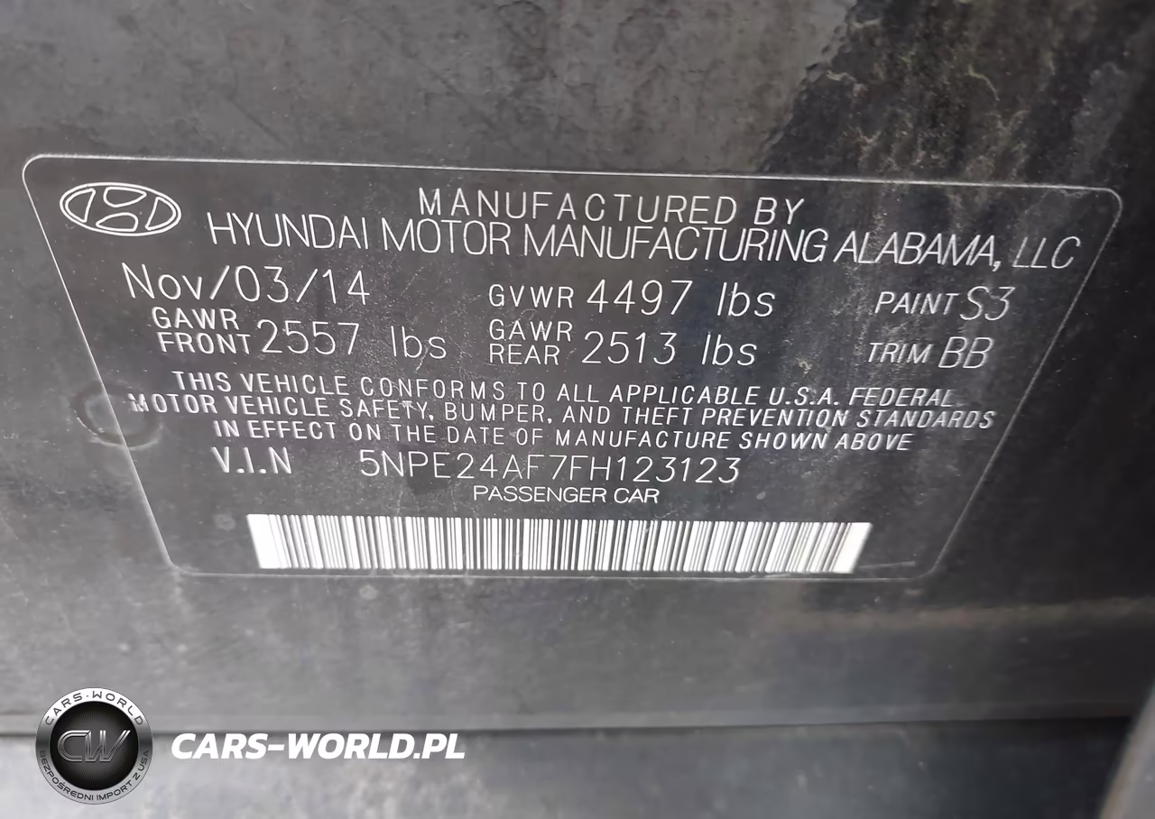 2015 Hyundai Sonata Se VIN:5NPE24AF7FH123123 - 9