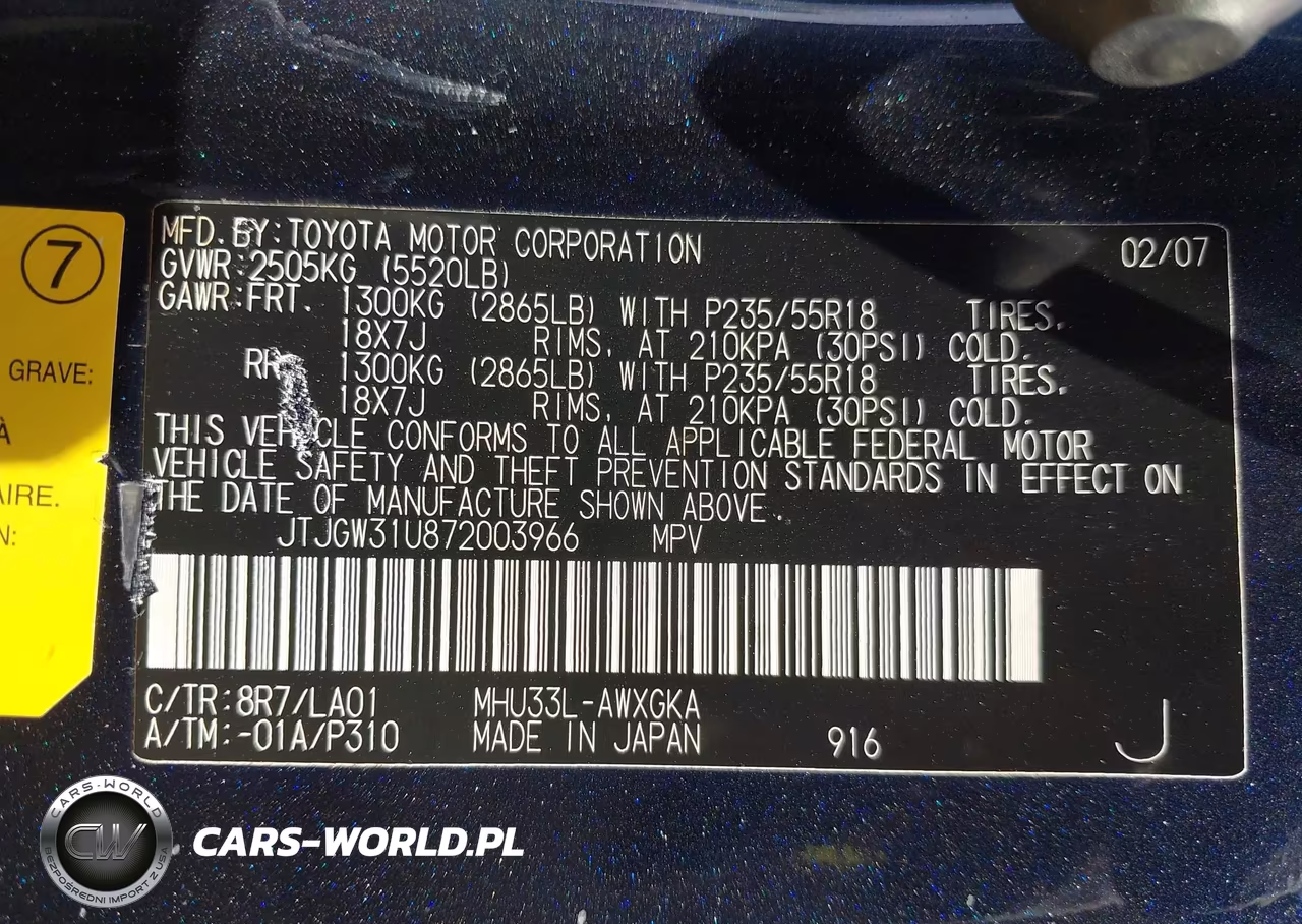 2007 Lexus Rx 400H VIN:JTJGW31U872003966 - 9