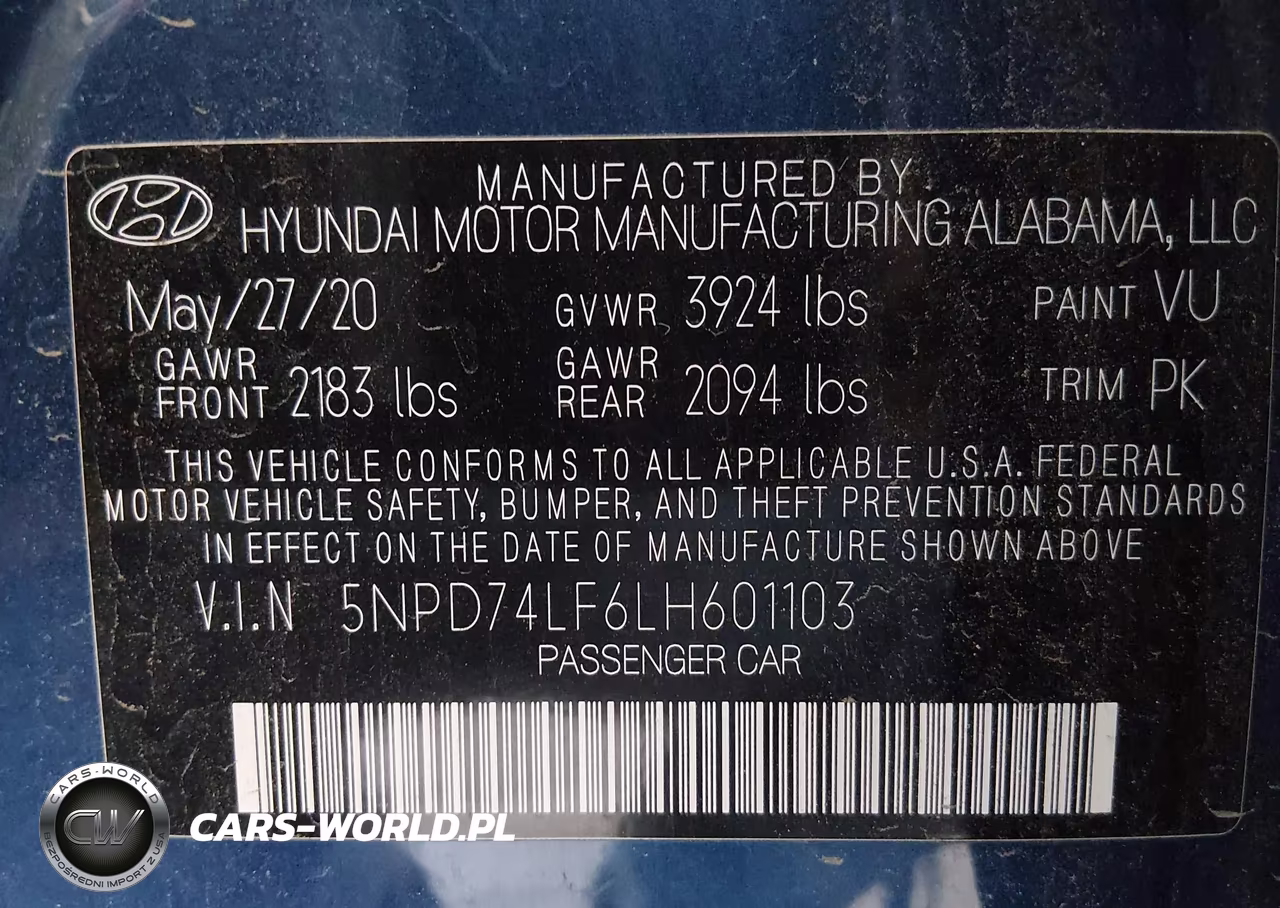 2020 Hyundai Elantra Se VIN:5NPD74LF6LH601103 - 9