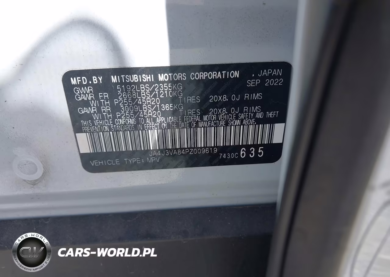 2023 Mitsubishi Outlander Sel 2.5 2Wd-Sel Black Edition 2Wd VIN:JA4J3VA84PZ009619 - 9