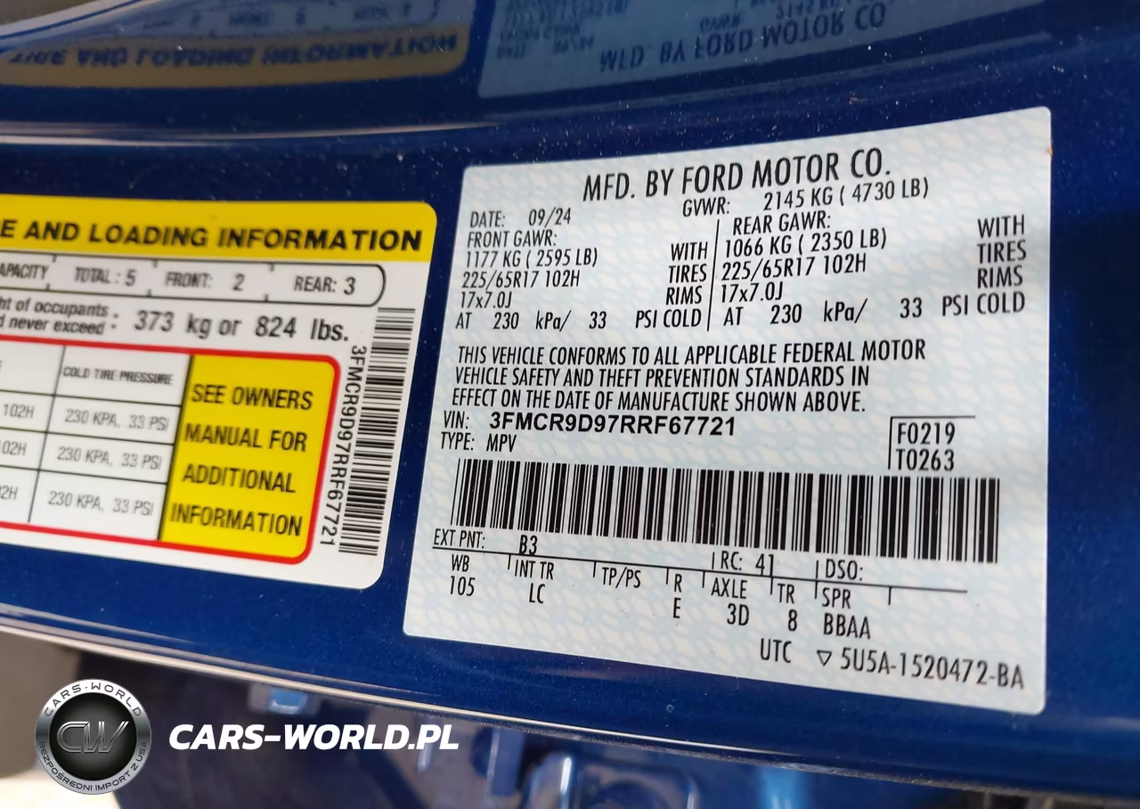 2024 Ford Bronco Sport Badlands VIN:3FMCR9D97RRF67721 - 9