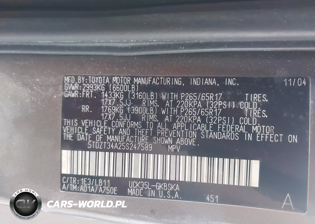 2005 Toyota Sequoia Sr5 V8 VIN:5TDZT34A25S247589 - 9