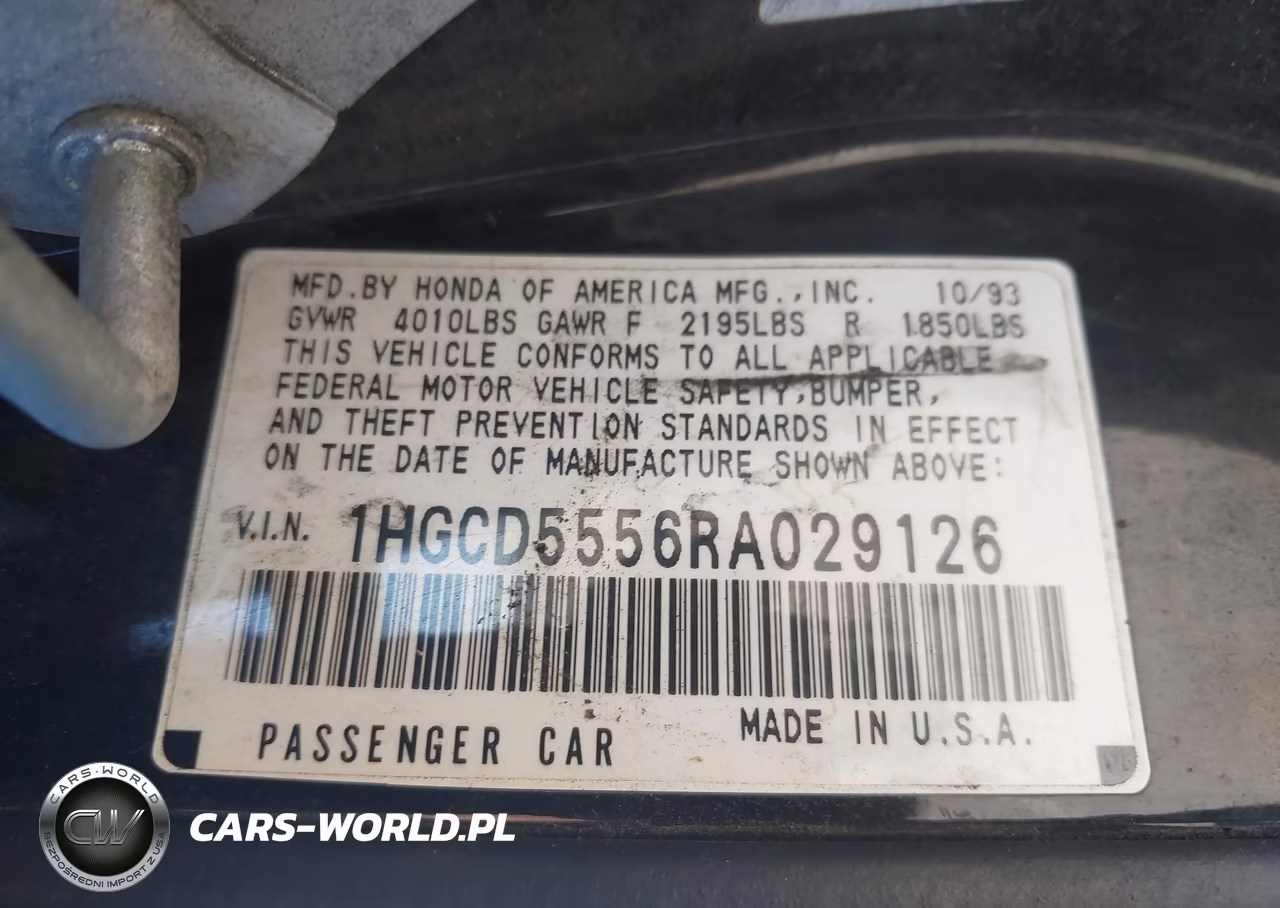1994 Honda Accord Ex-Ex-R VIN:1HGCD5556RA029126 - 9