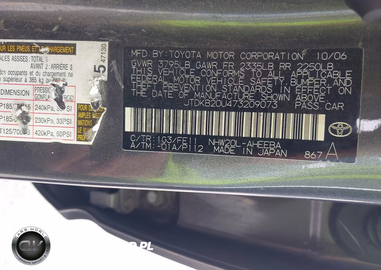 2007 Toyota Prius VIN:JTDKB20U473209073 - 9