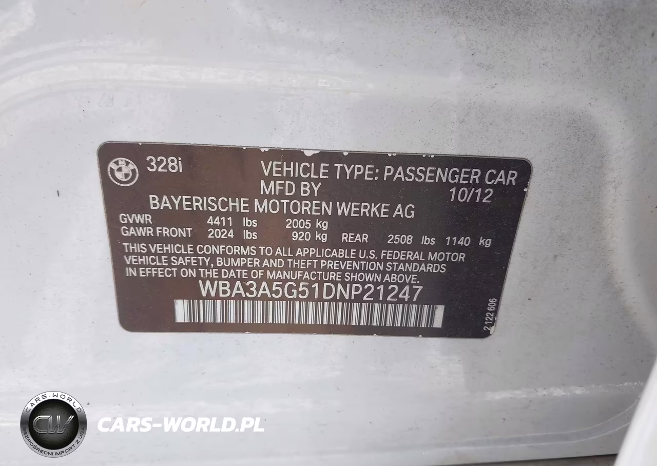2013 BMW 328I VIN:WBA3A5G51DNP21247 - 9