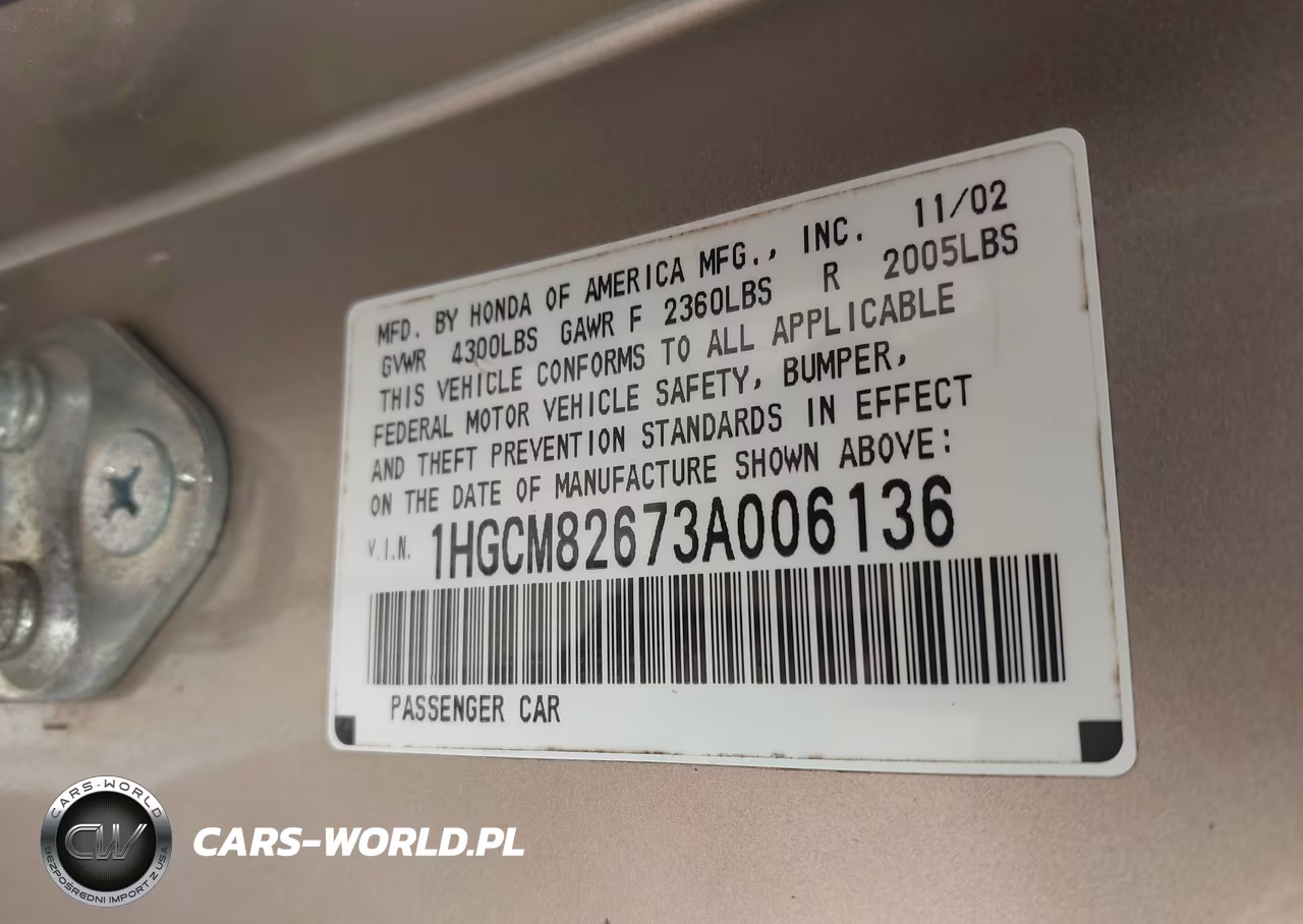 2003 Honda Accord Cpe Ex VIN:1HGCM82673A006136 - 9