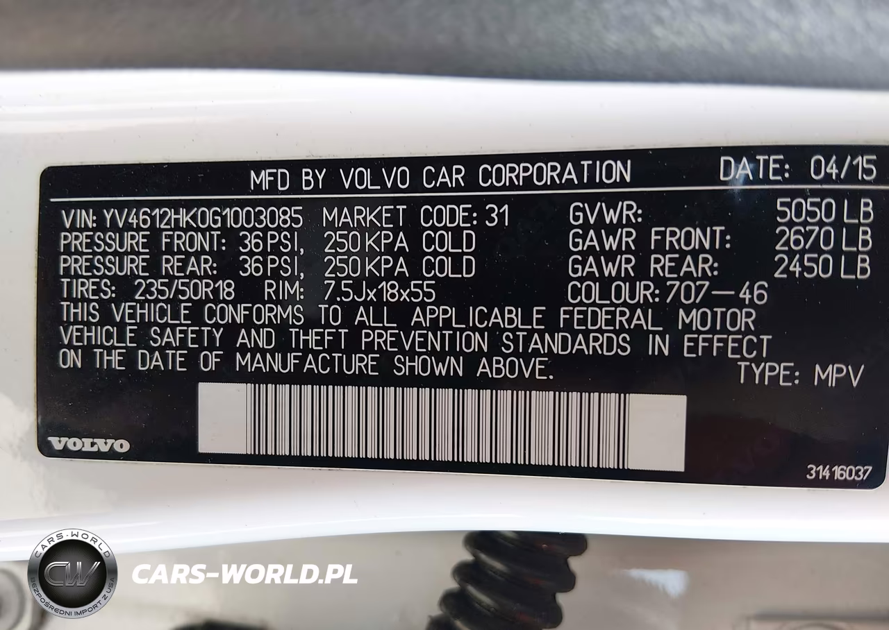 2016 Volvo V60 Cross Country T5 VIN:YV4612HK0G1003085 - 9