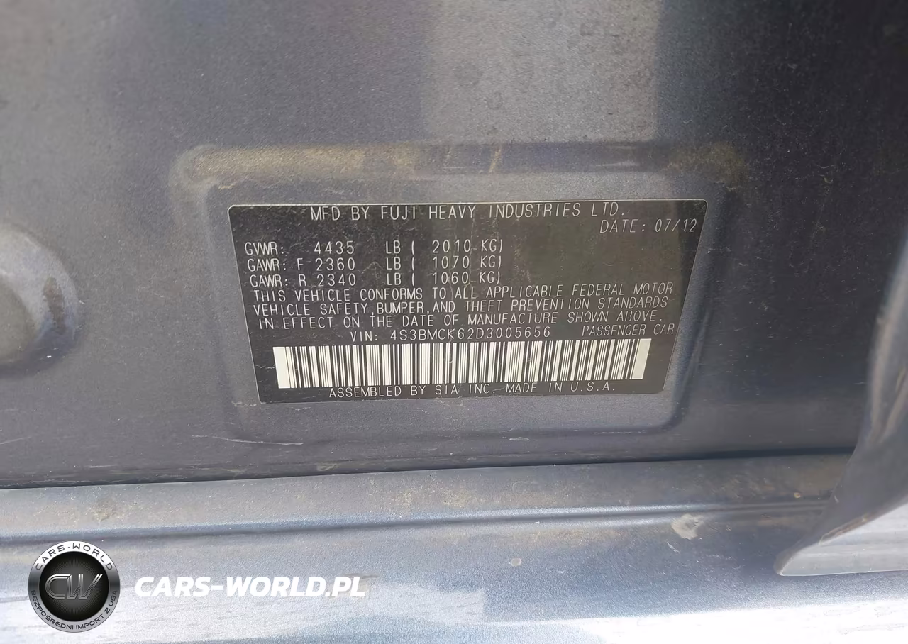 2013 Subaru Legacy 2.5I Limited VIN:4S3BMCK62D3005656 - 9