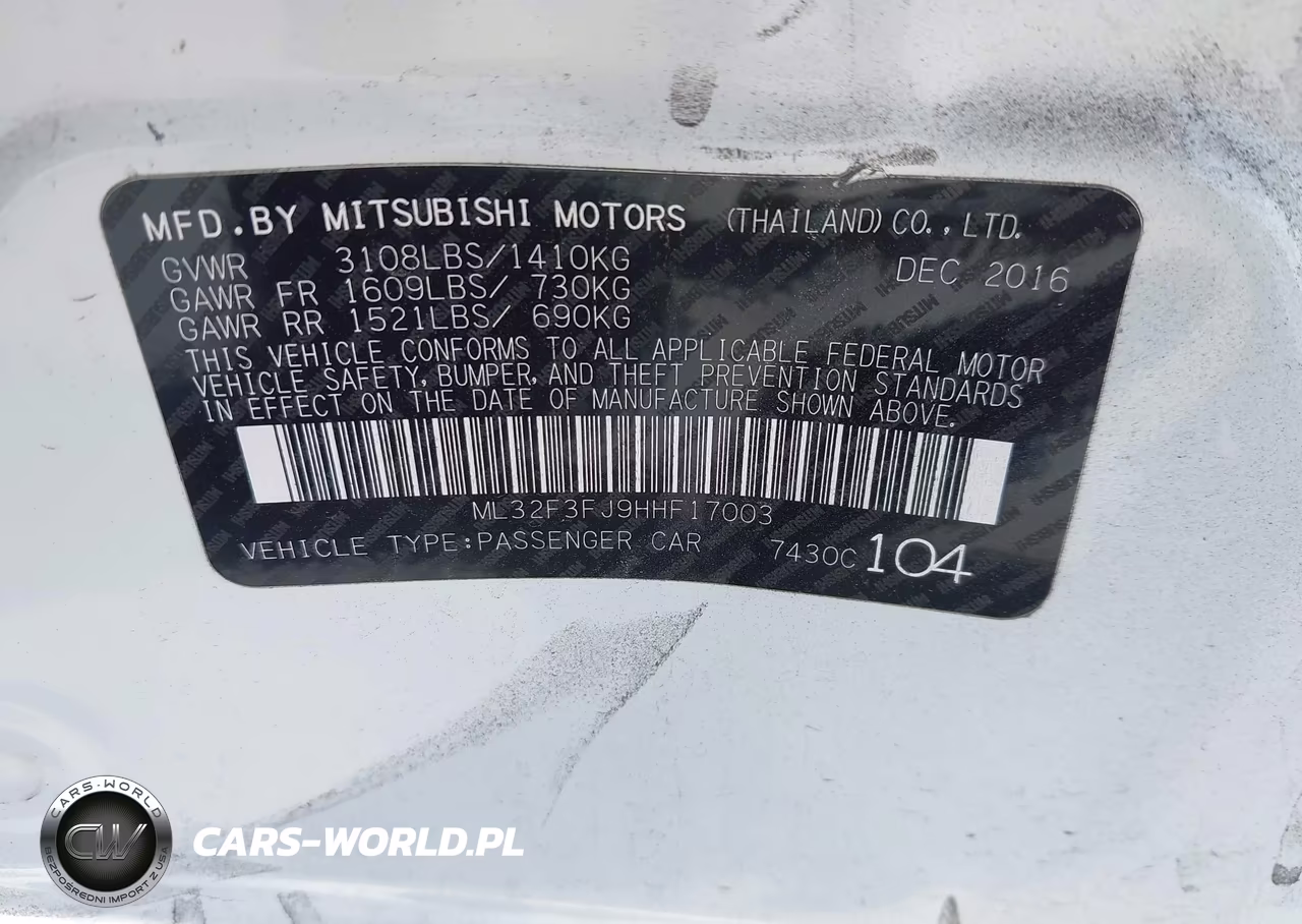 2017 Mitsubishi Mirage G4 Es VIN:ML32F3FJ9HHF17003 - 9