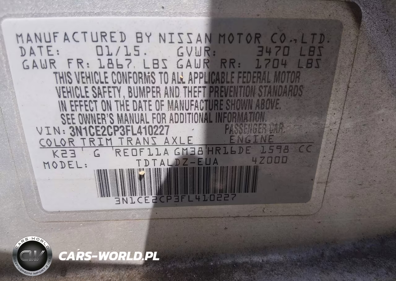 2015 Nissan Versa Note S (Sr)-S Plus-Sl-Sr-Sv VIN:3N1CE2CP3FL410227 - 9