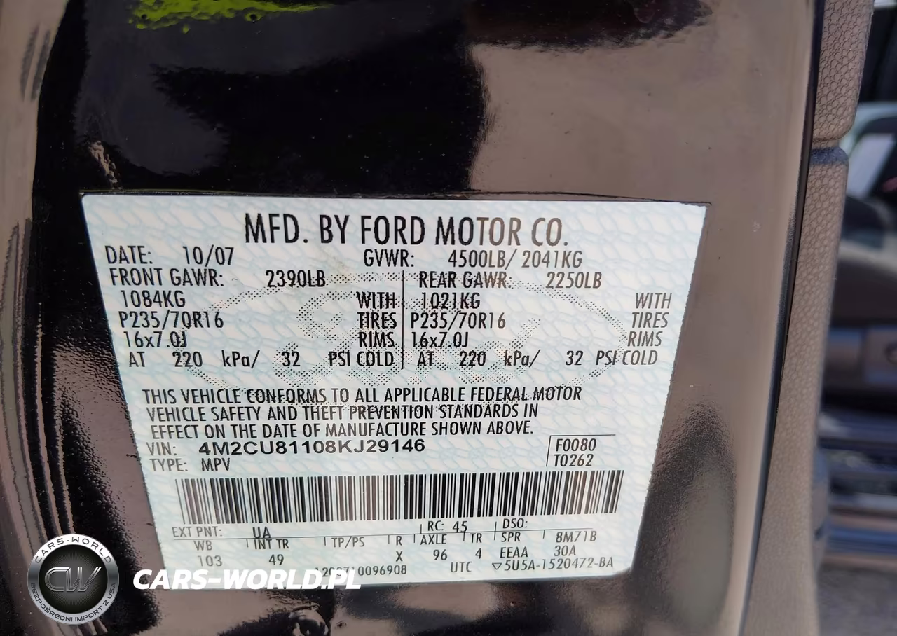 2008 Mercury Mariner V6 VIN:4M2CU81108KJ29146 - 9