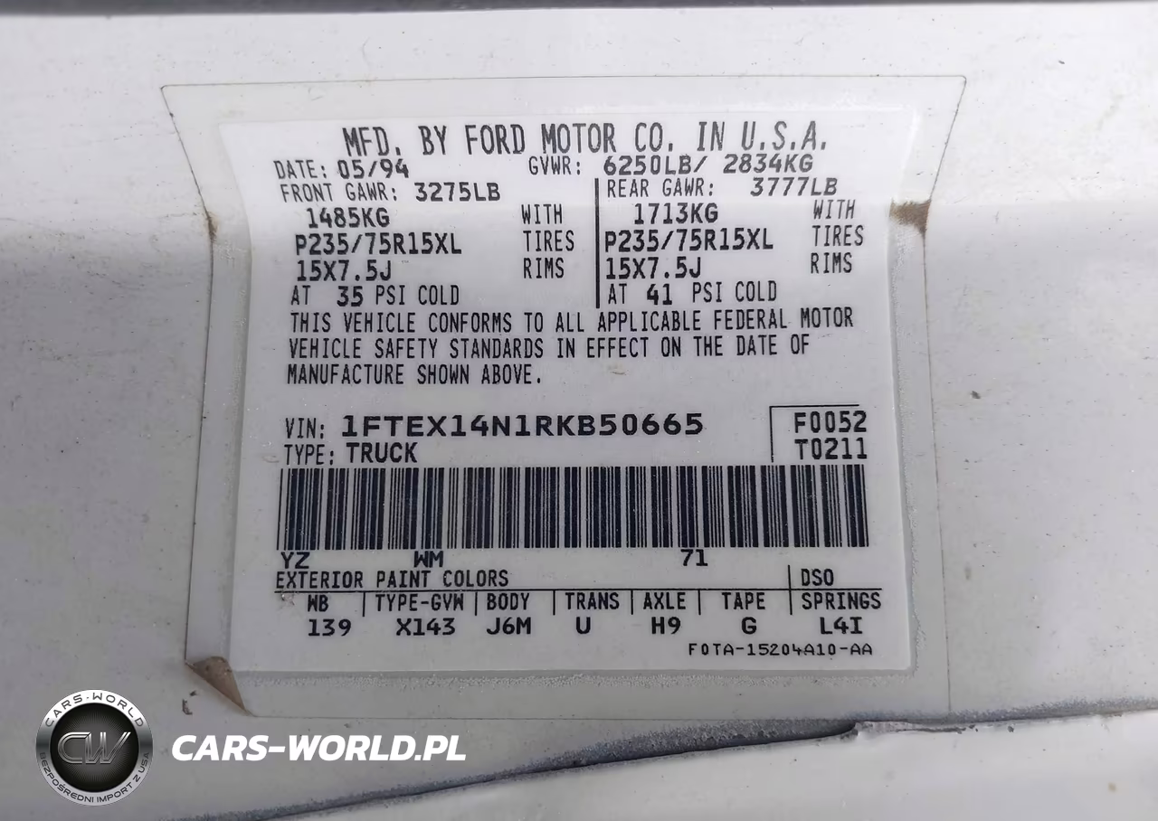 1994 Ford F150 VIN:1FTEX14N1RKB50665 - 9