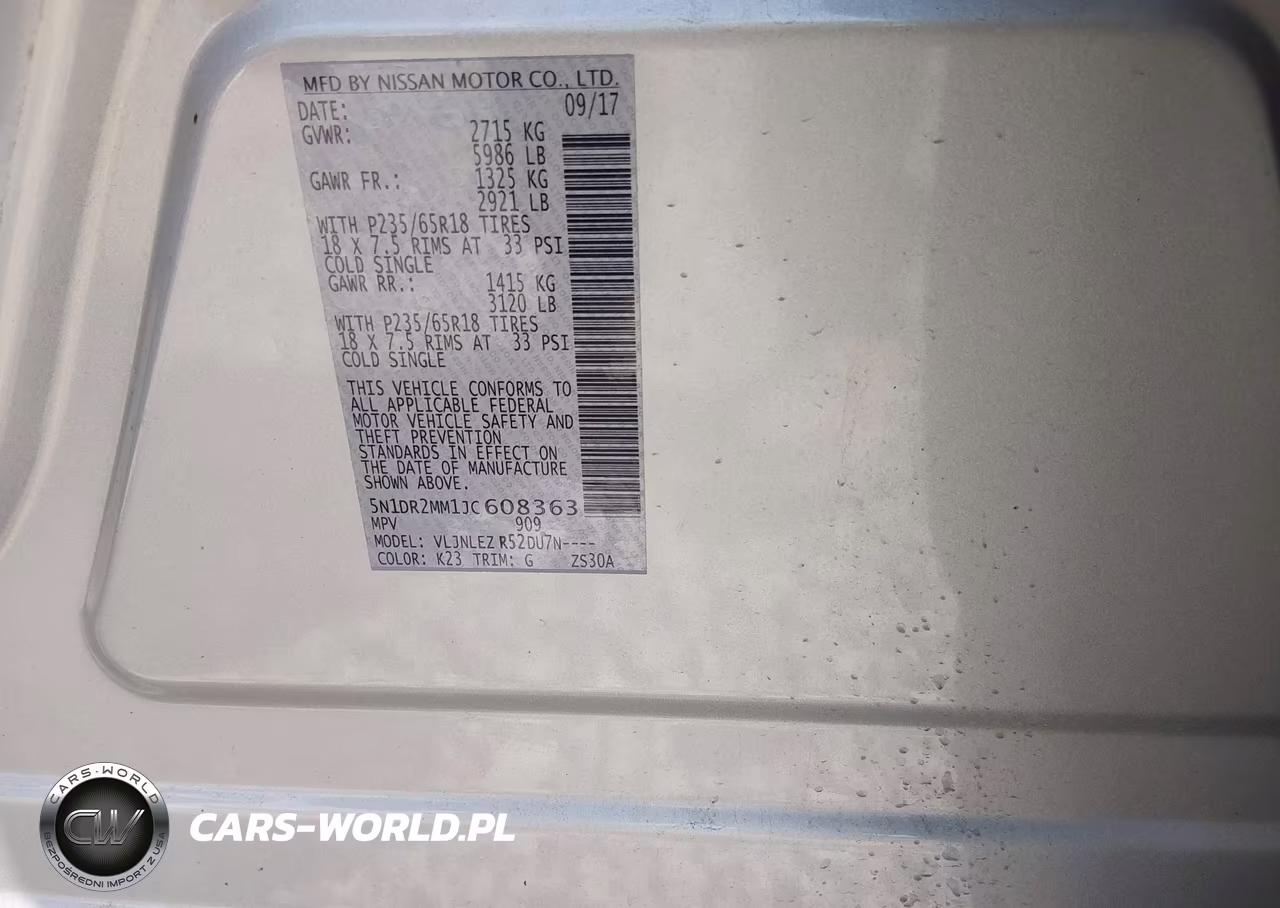 2018 Nissan Pathfinder Sv VIN:5N1DR2MM1JC608363 - 9