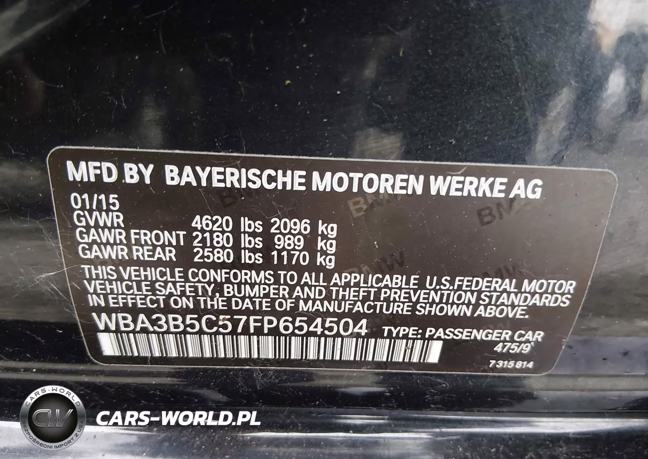 2015 BMW 328I xDrive VIN:WBA3B5C57FP654504 - 9