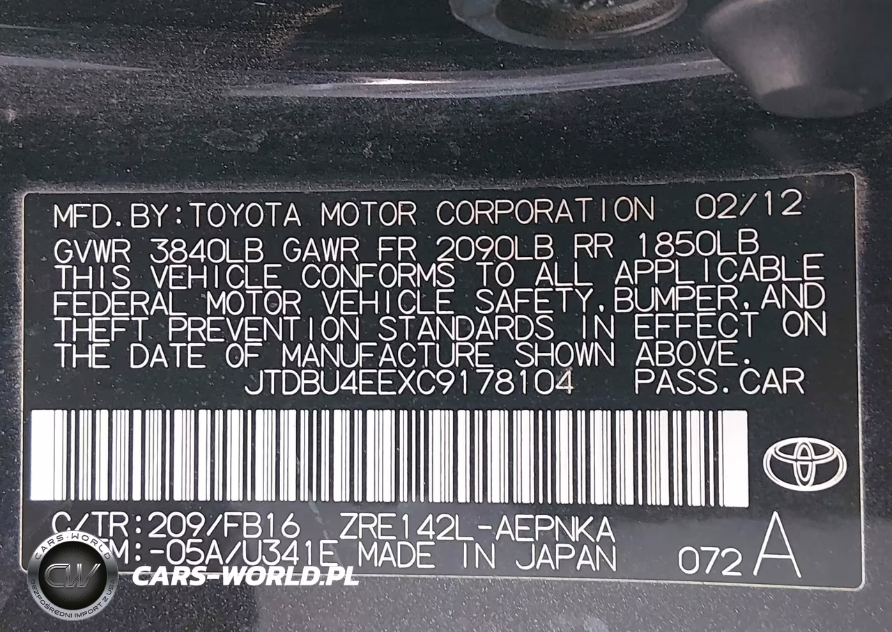 2012 Toyota Corolla Le VIN:JTDBU4EEXC9178104 - 9