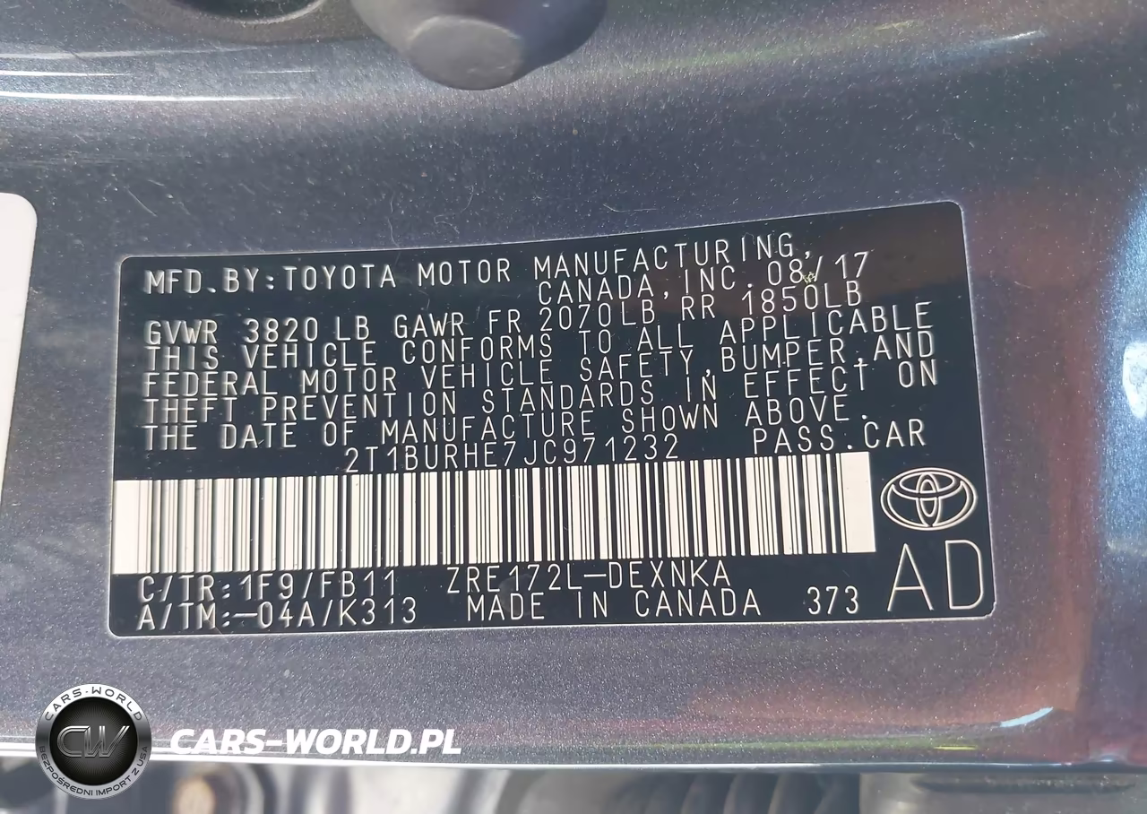 2018 Toyota Corolla Le VIN:2T1BURHE7JC971232 - 9