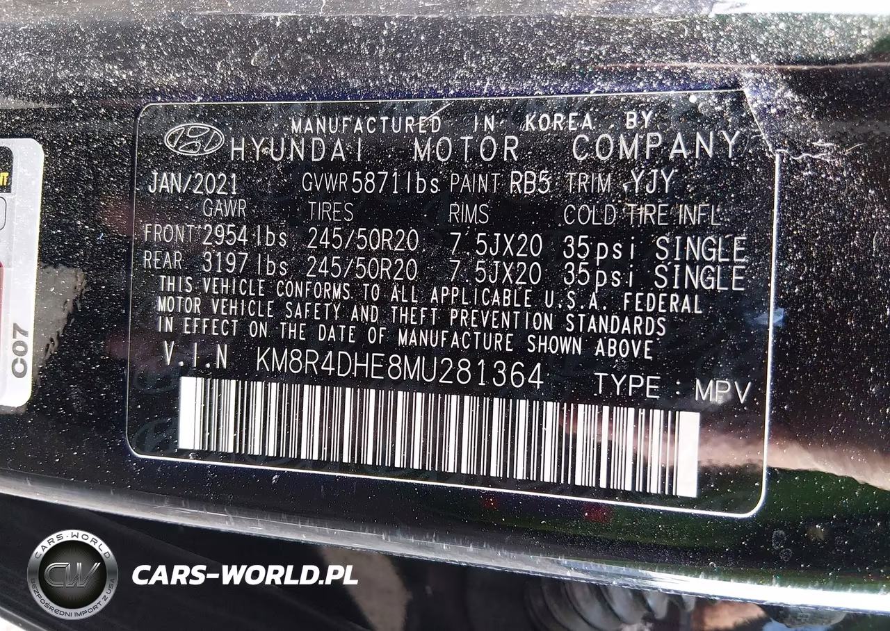 2021 Hyundai Palisade Sel VIN:KM8R4DHE8MU281364 - 9