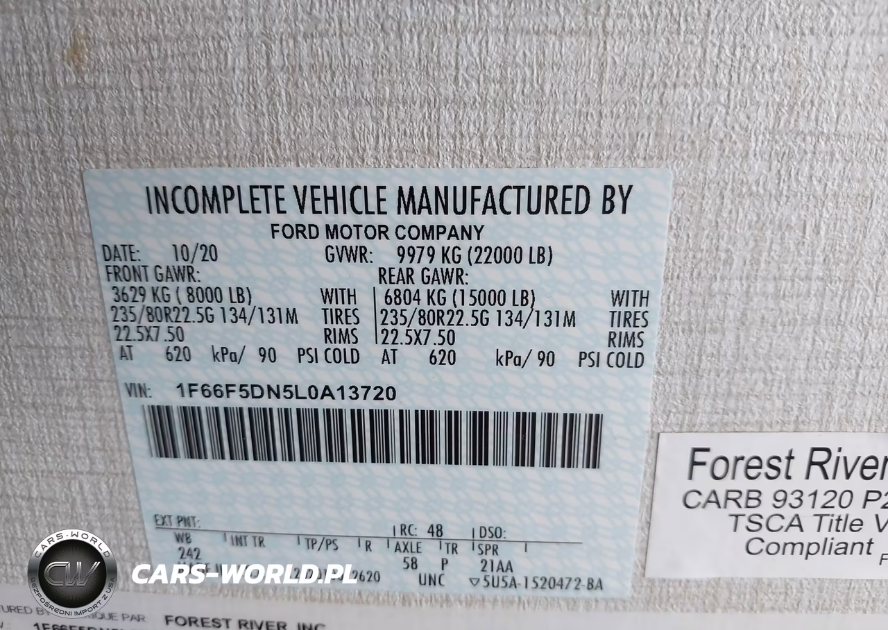 2020 Ford F53 VIN:1F66F5DN5L0A13720 - 9