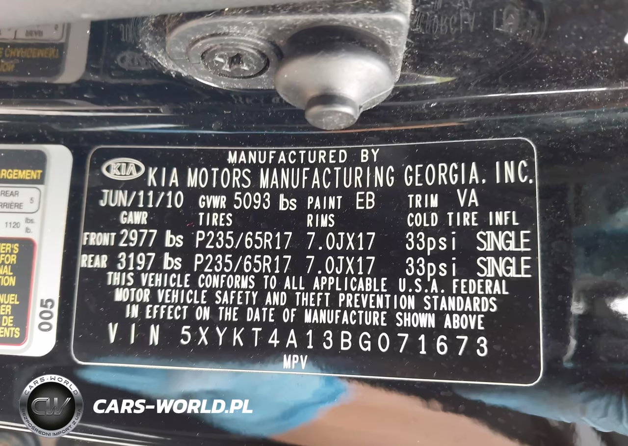 2011 Kia Sorento Lx VIN:5XYKT4A13BG071673 - 9