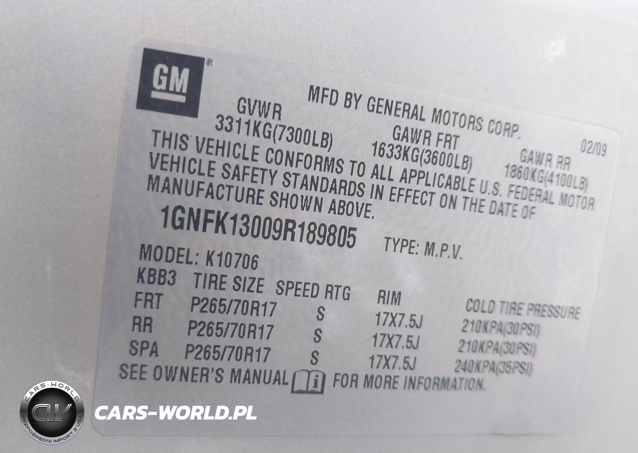 2009 Chevrolet Tahoe Ls VIN:1GNFK13009R189805 - 9