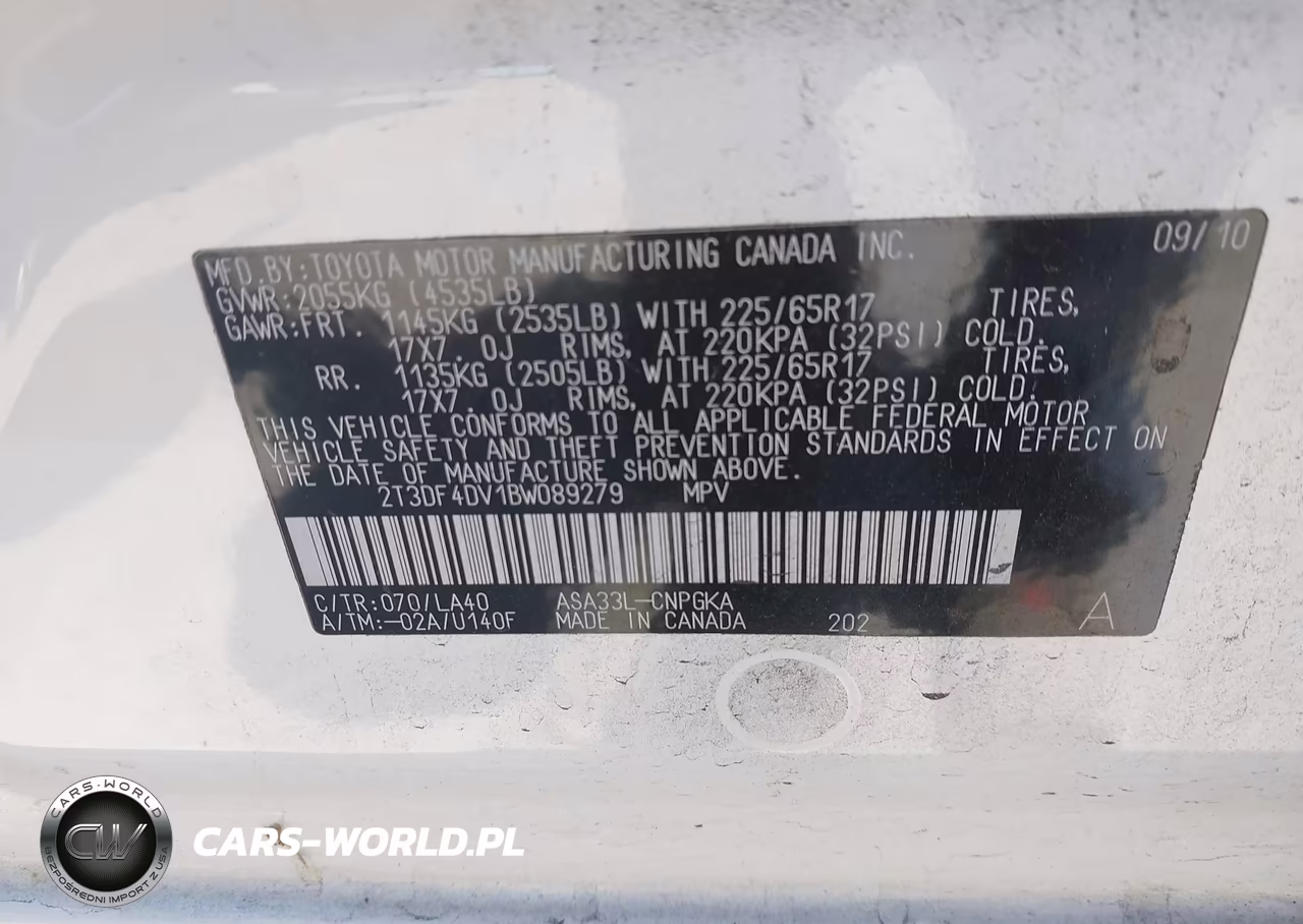 2011 Toyota Rav4 Limited VIN:2T3DF4DV1BW089279 - 9