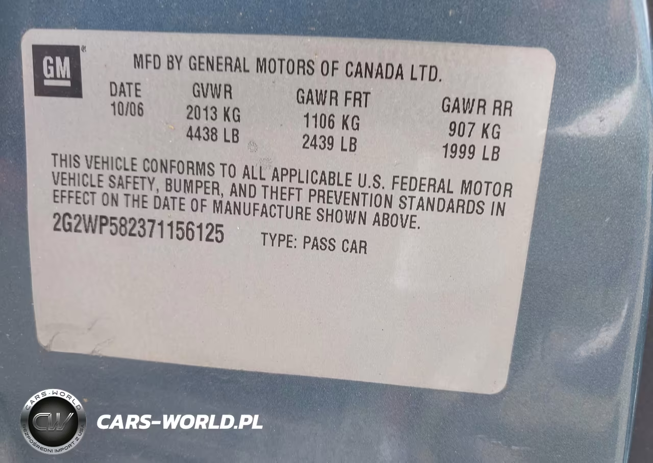2007 Pontiac Grand Prix VIN:2G2WP582371156125 - 8