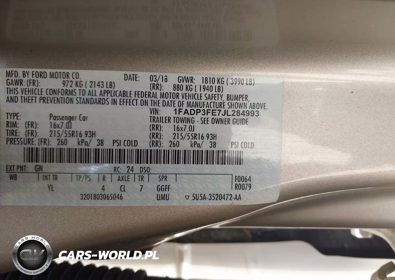 2018 Ford Focus Se VIN:1FADP3FE7JL284993 - 9