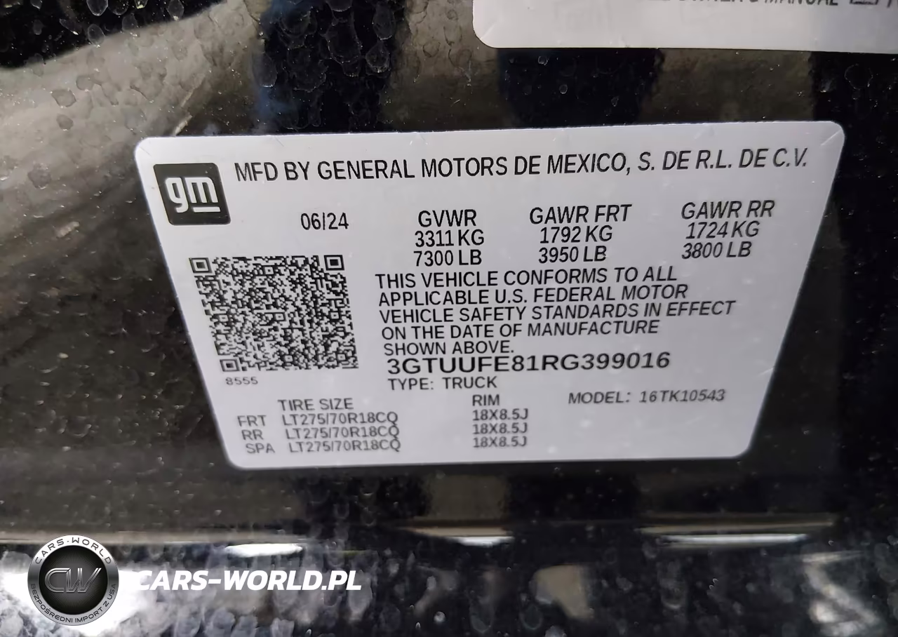 2024 GMC Sierra 1500 4Wd Short Box At4X VIN:3GTUUFE81RG399016 - 9