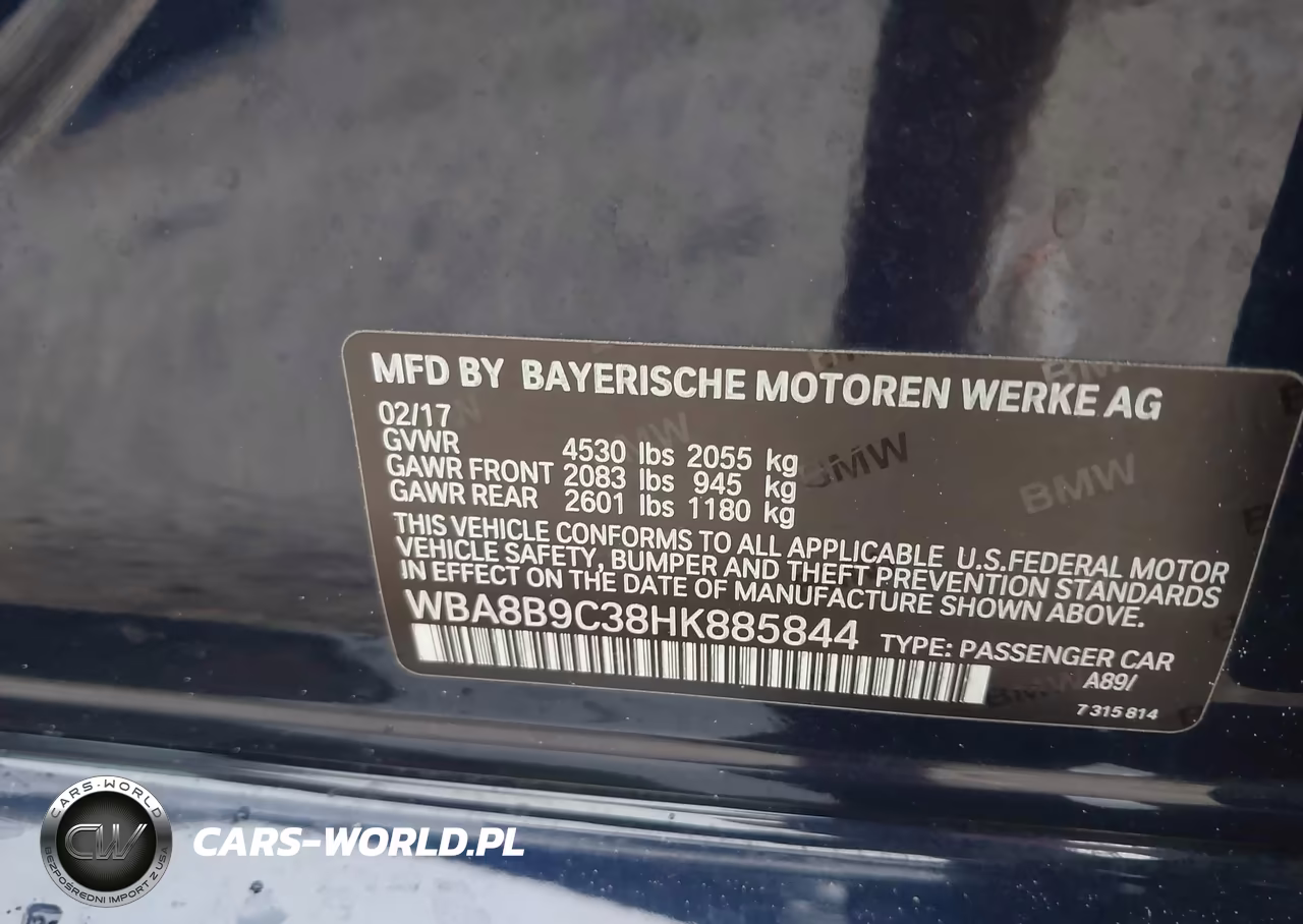 2017 BMW 330I VIN:WBA8B9C38HK885844 - 9