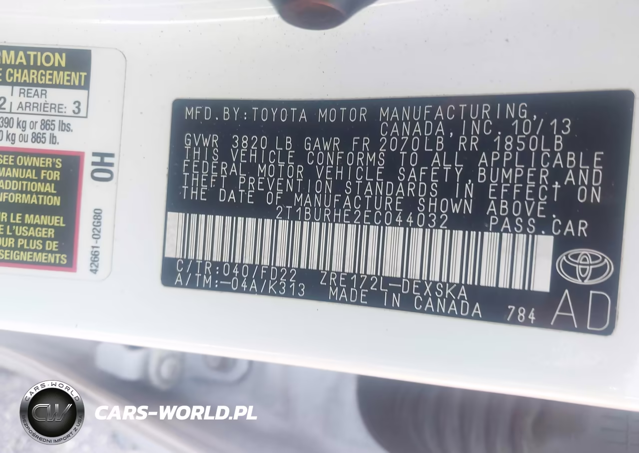 2014 Toyota Corolla S Plus VIN:2T1BURHE2EC044032 - 9