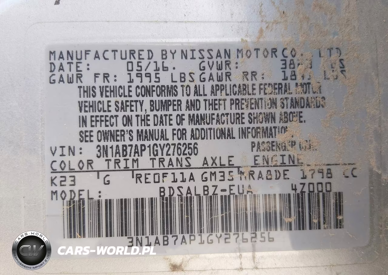 2016 Nissan Sentra Fe+ S-S-Sl-Sr-Sv VIN:3N1AB7AP1GY276256 - 9