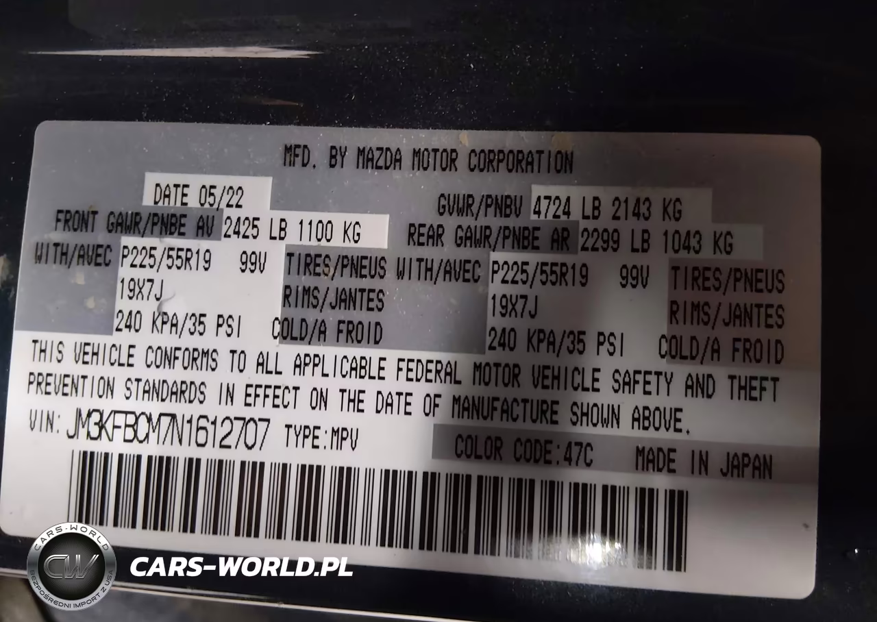 2022 Mazda Cx-5 2.5 S Carbon Edition VIN:JM3KFBCM7N1612707 - 9