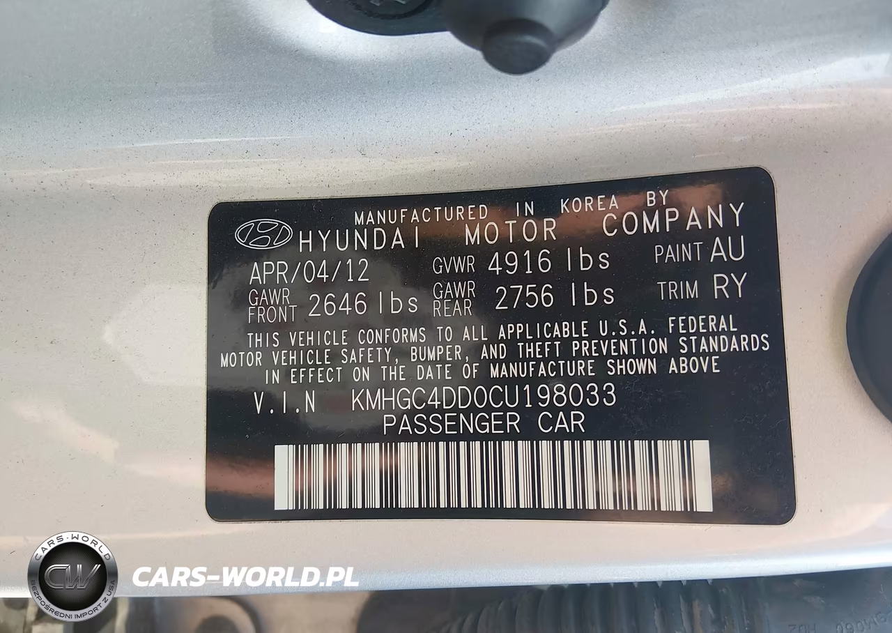 2012 Hyundai Genesis 3.8 VIN:KMHGC4DD0CU198033 - 9