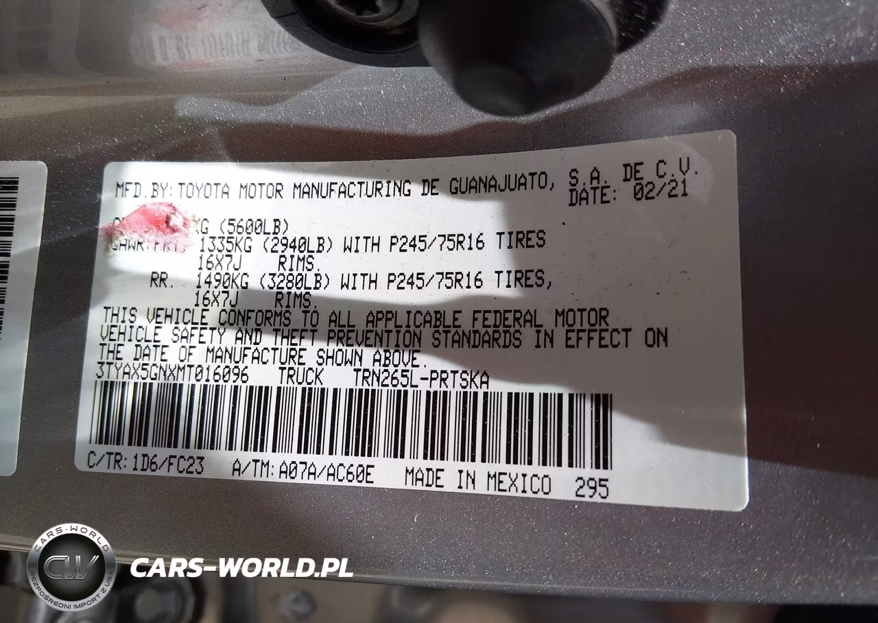 2021 Toyota Tacoma Sr5 VIN:3TYAX5GNXMT016096 - 9