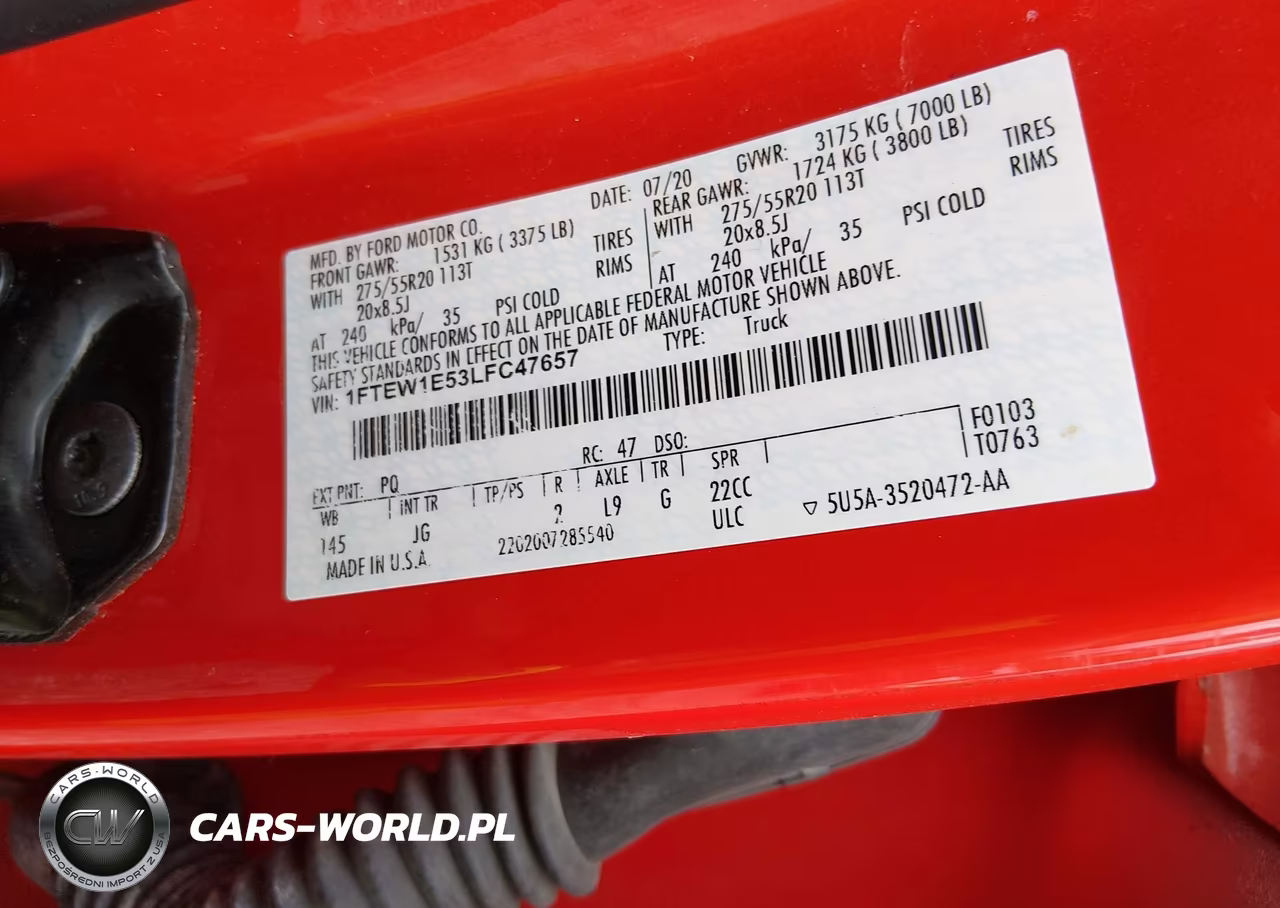 2020 Ford F-150 Xl VIN:1FTEW1E53LFC47657 - 9
