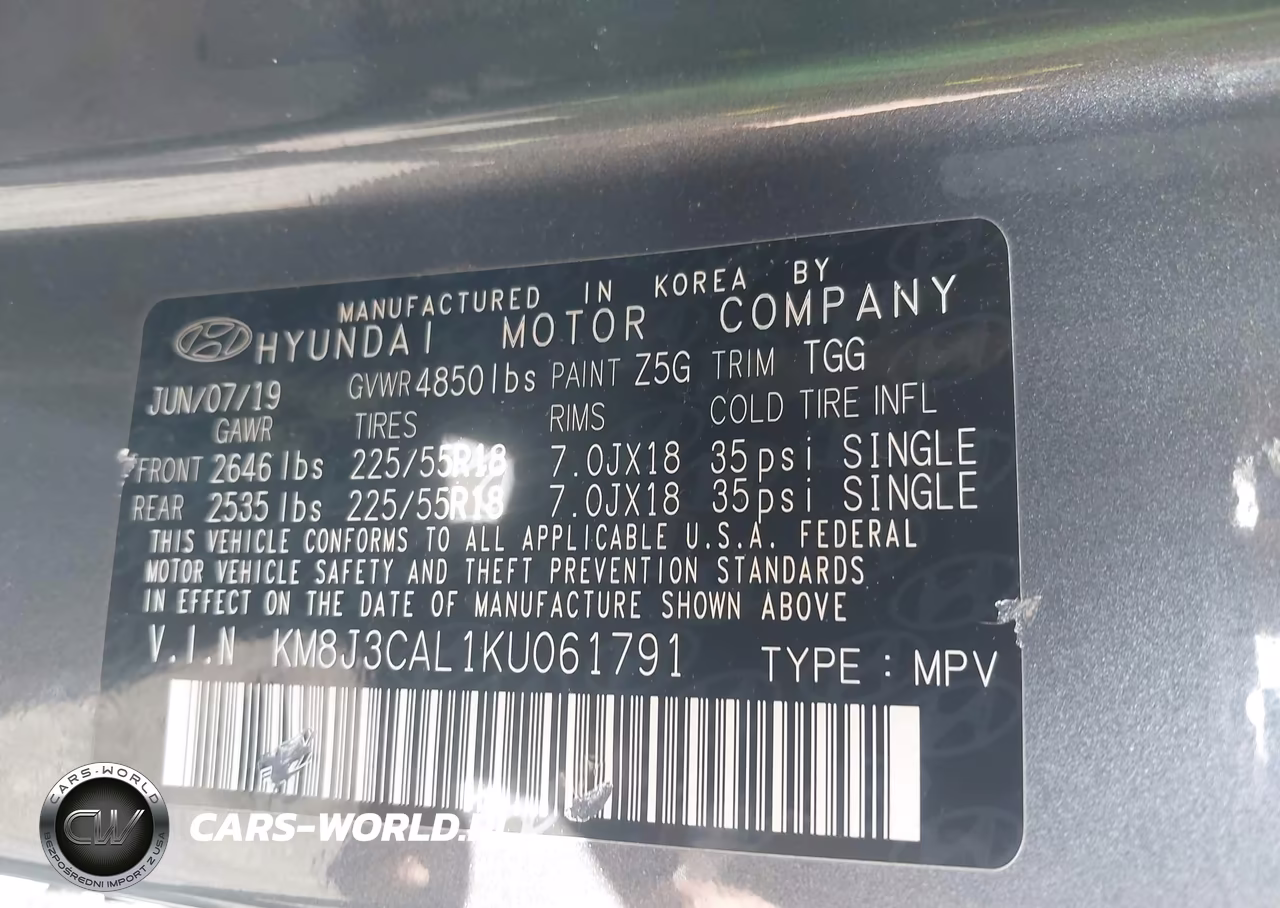 2019 Hyundai Tucson Sel VIN:KM8J3CAL1KU061791 - 9