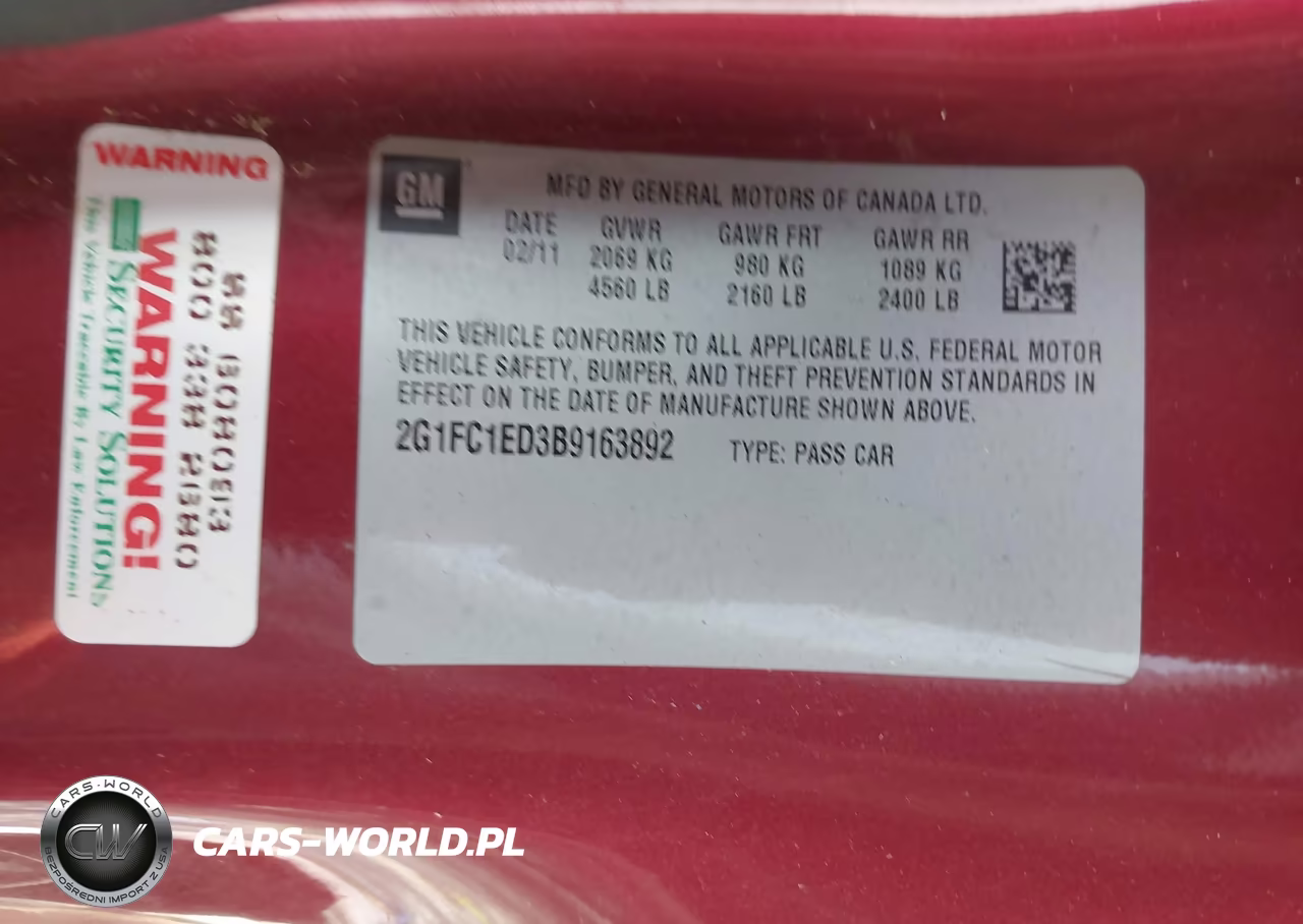 2011 Chevrolet Camaro 2Lt VIN:2G1FC1ED3B9163892 - 9