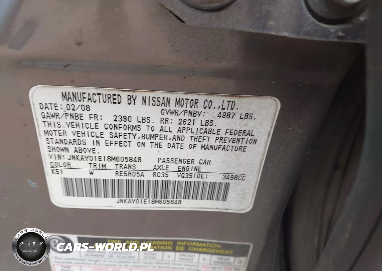 2008 Infiniti M35 VIN:JNKAY01E18M605848 - 9