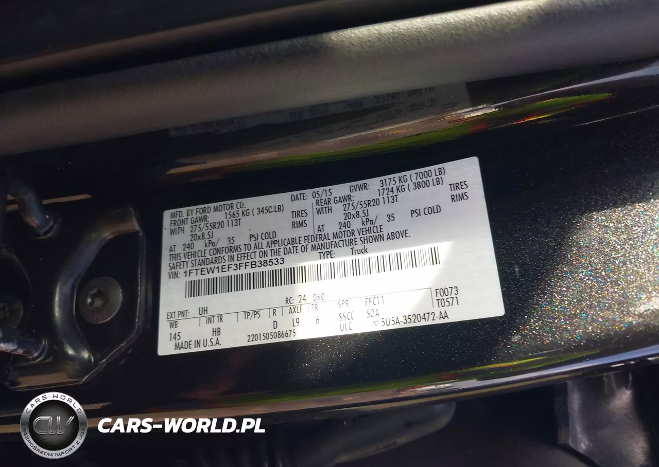 2015 Ford F-150 Lariat VIN:1FTEW1EF3FFB38533 - 9