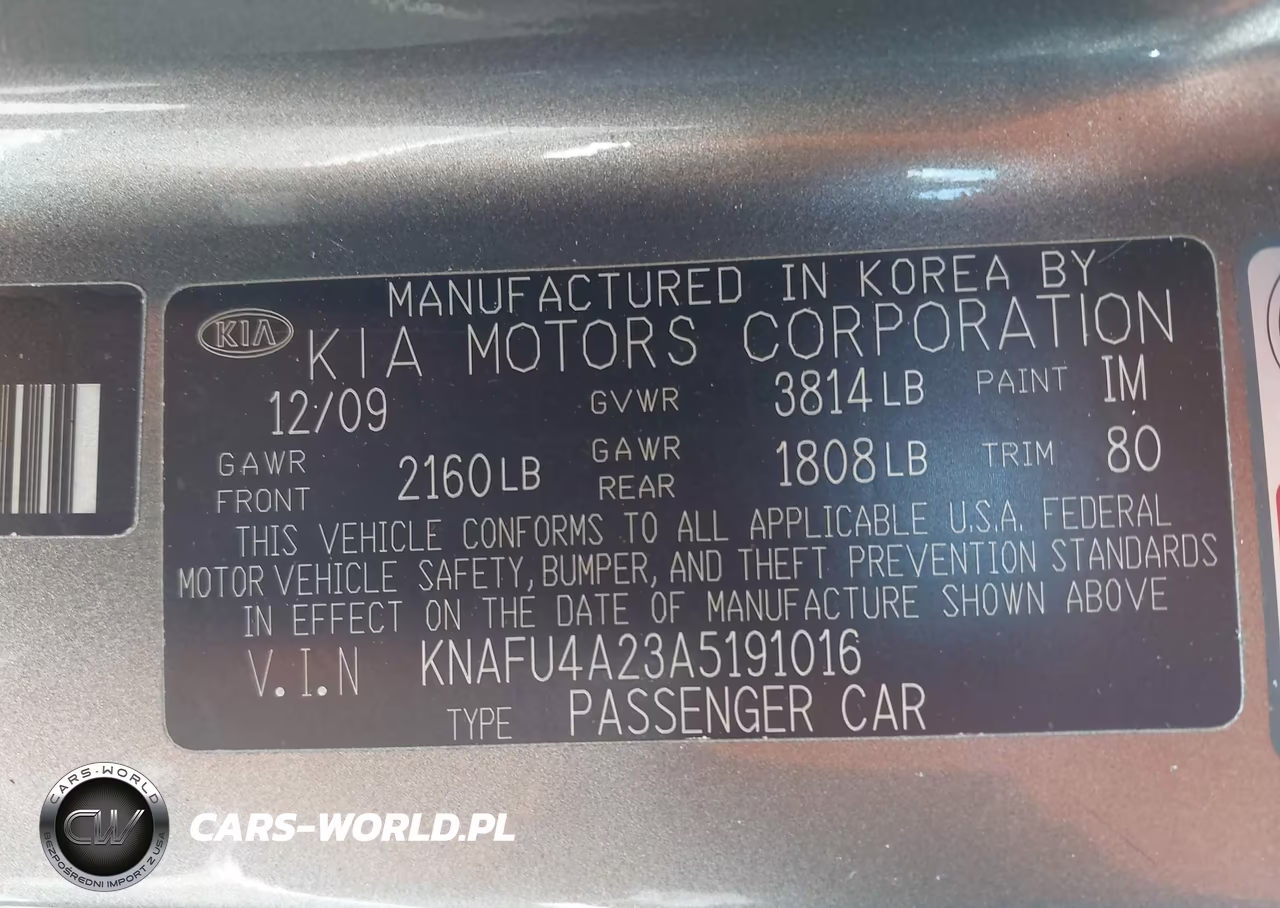 2010 Kia Forte Ex VIN:KNAFU4A23A5191016 - 9