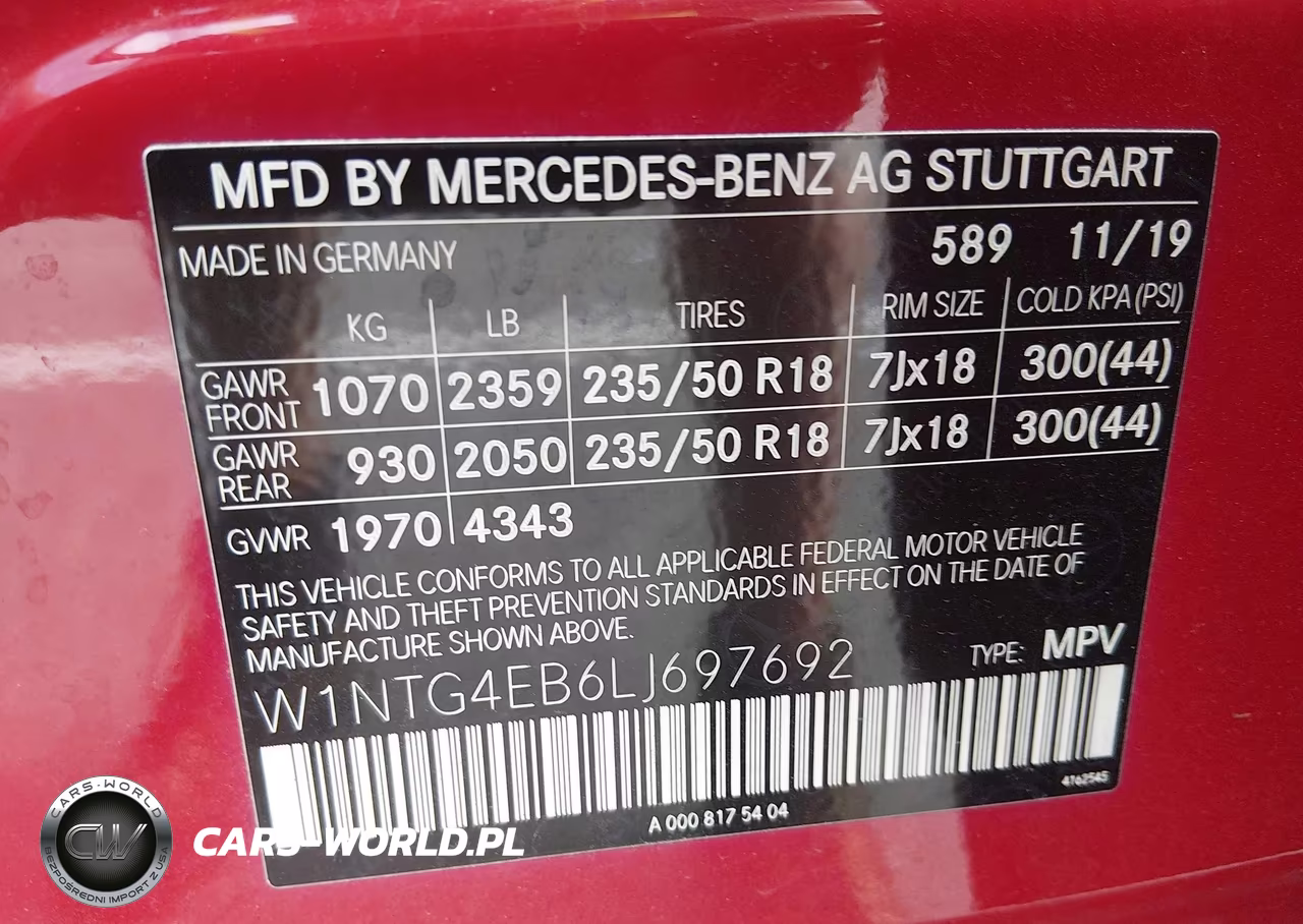 2020 Mercedes-Benz Gla 250 VIN:W1NTG4EB6LJ697692 - 9