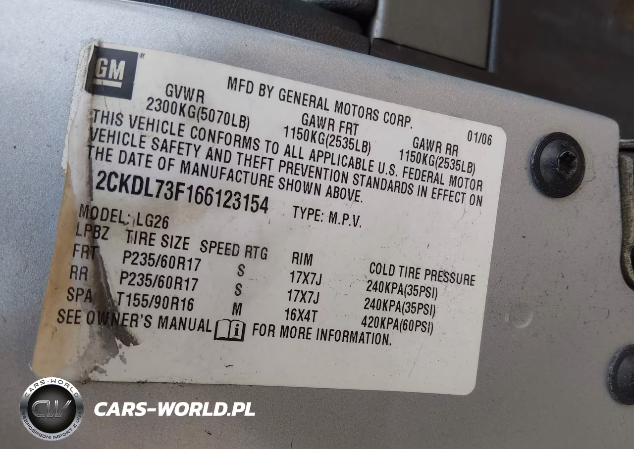 2006 Pontiac Torrent VIN:2CKDL73F166123154 - 9