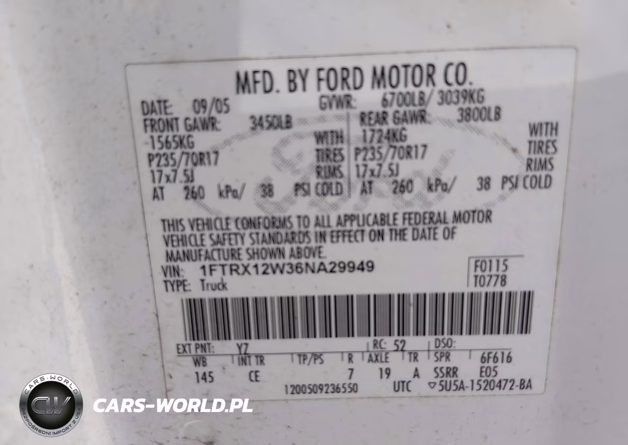 2006 Ford F-150 Stx-Xl-Xlt VIN:1FTRX12W36NA29949 - 9