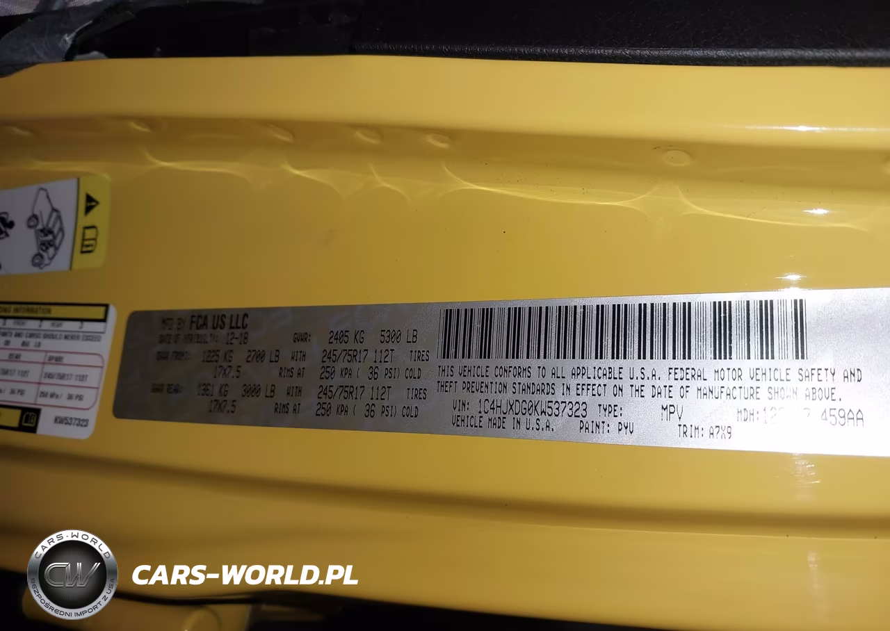 2019 Jeep Wrangler Unlimited Sport S 4X4 VIN:1C4HJXDG0KW537323 - 9
