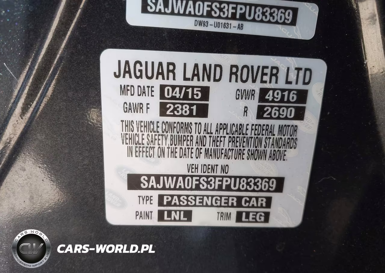 2015 Jaguar Xf 2.0T Premium VIN:SAJWA0FS3FPU83369 - 9