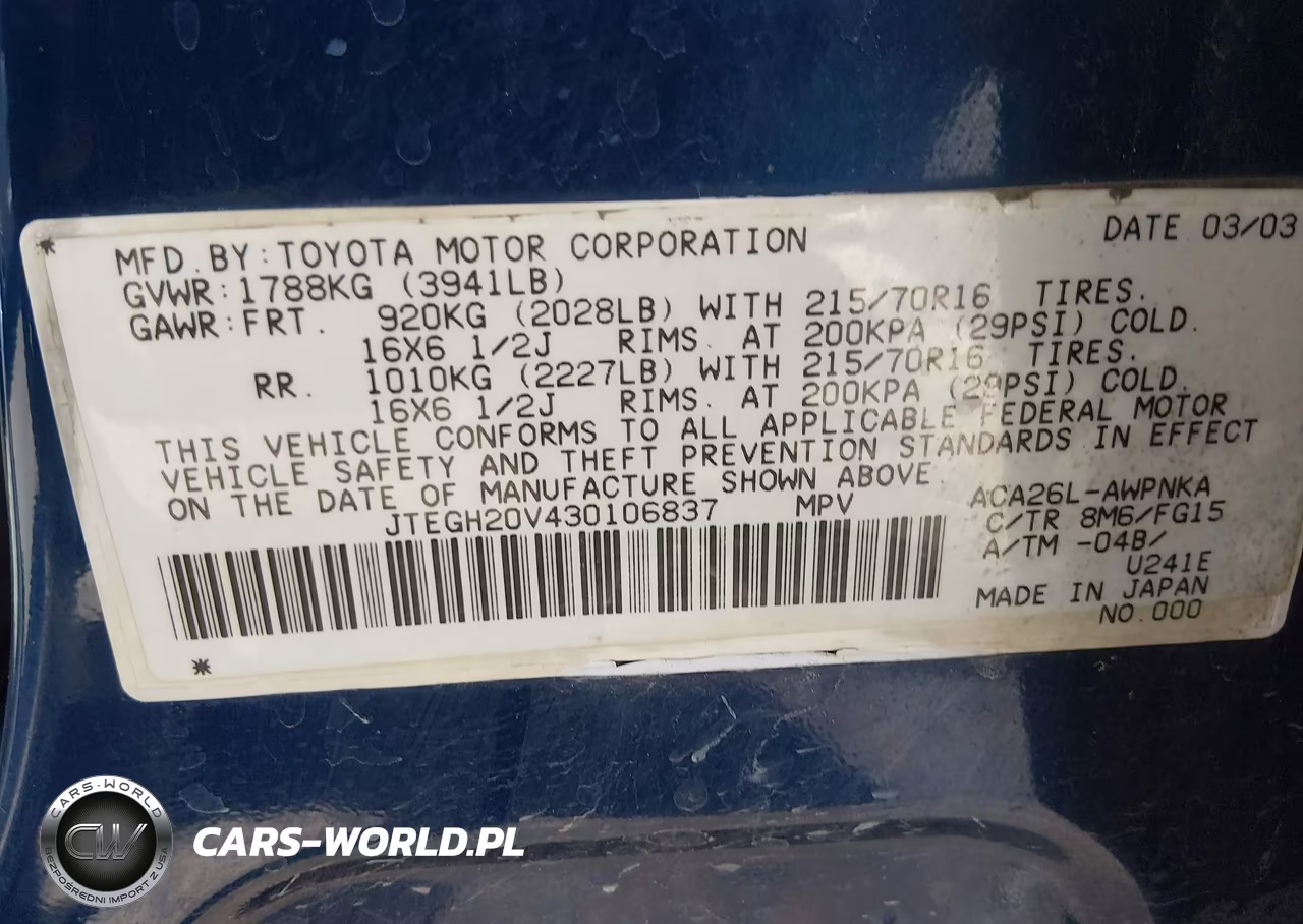 2003 Toyota Rav4 VIN:JTEGH20V430106837 - 9