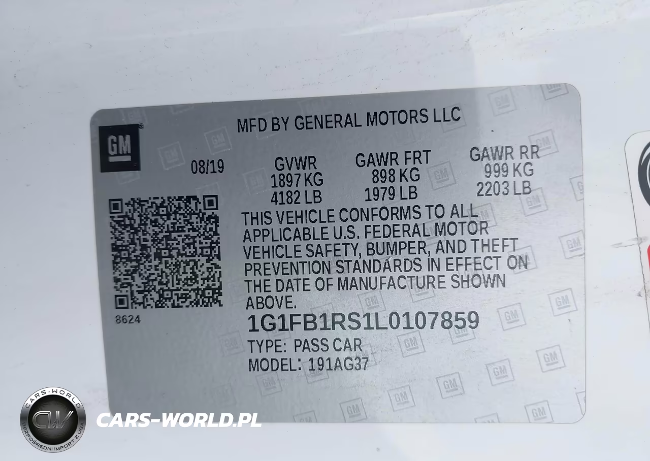 2020 Chevrolet Camaro Ls VIN:1G1FB1RS1L0107859 - 9