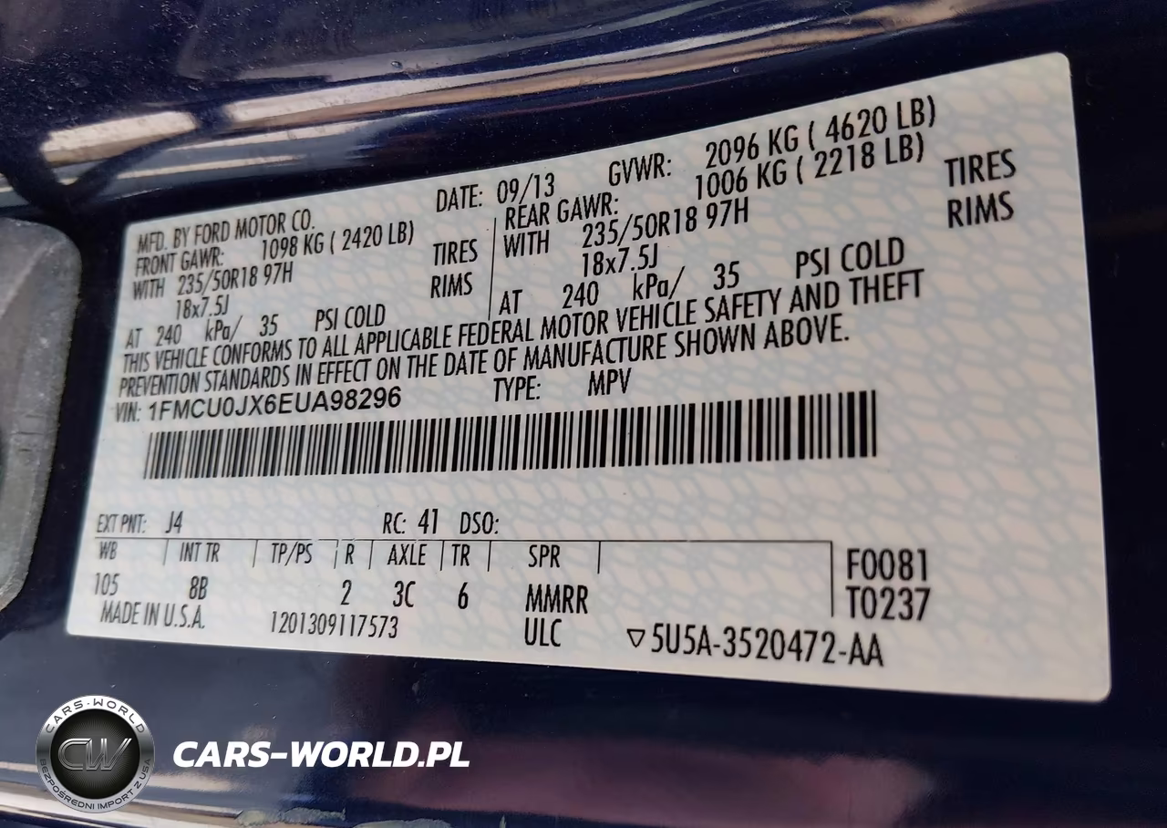 2014 Ford Escape Titanium VIN:1FMCU0JX6EUA98296 - 9