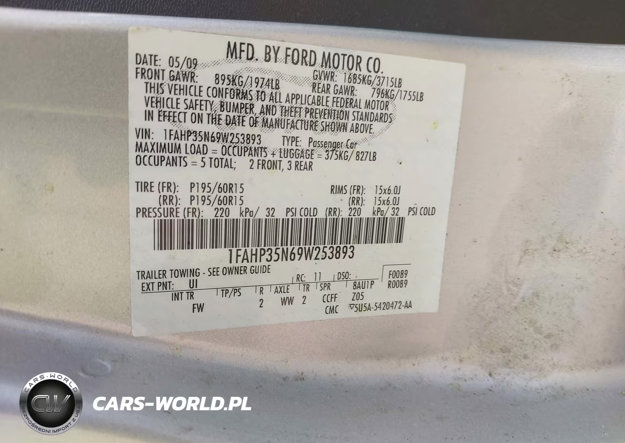 2009 Ford Focus Se VIN:1FAHP35N69W253893 - 9