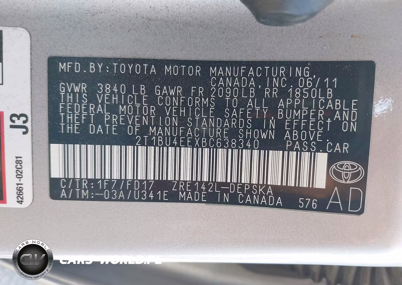 2011 Toyota Corolla S VIN:2T1BU4EEXBC638340 - 9